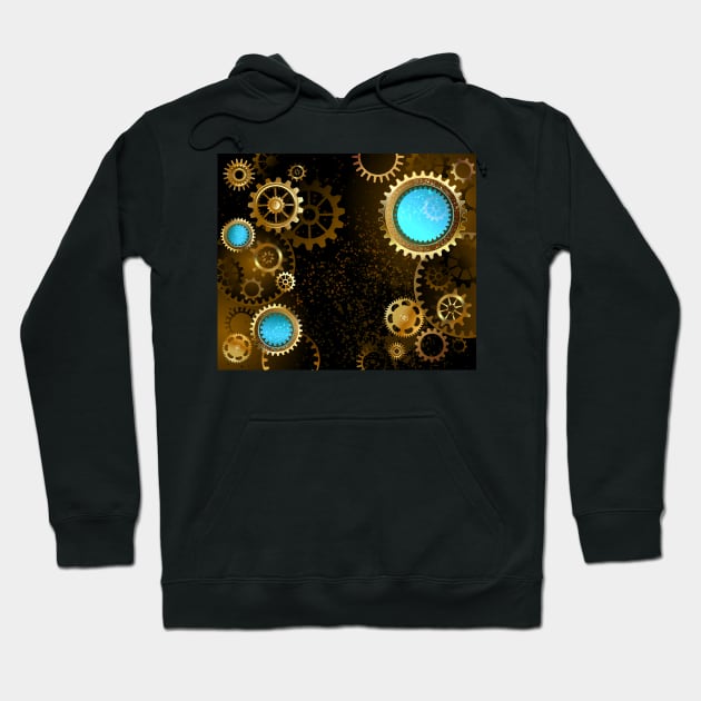 Dark Background with Gears ( Steampunk ) Hoodie by Blackmoon9